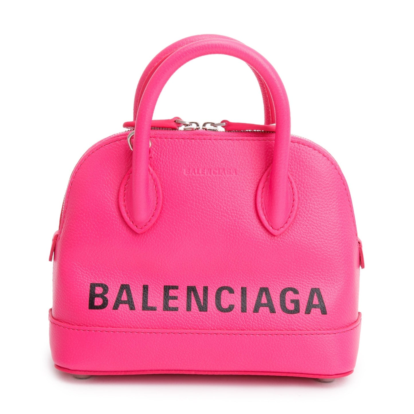 Balenciaga Grained Calfskin Xxs Ville Top Handle Bag Leather Pink Travel Bag