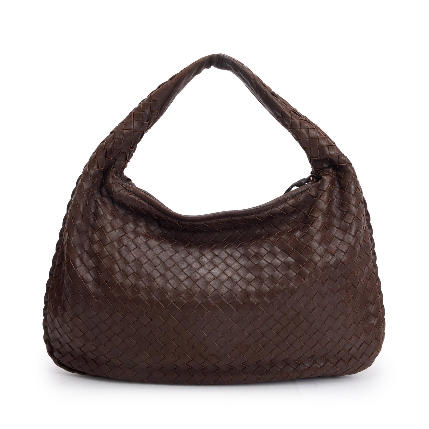 Bottega Veneta Intrecciato Hobo Bag Leather Brown Travel Bag