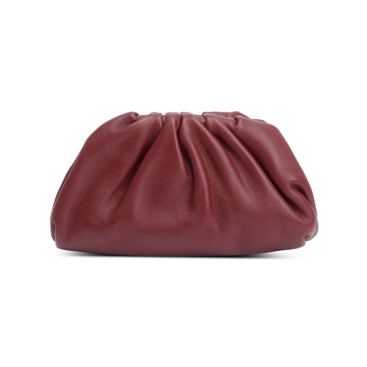 Bottega Veneta Burgundy Calfskin The Pouch Micro Travel Bag Leather