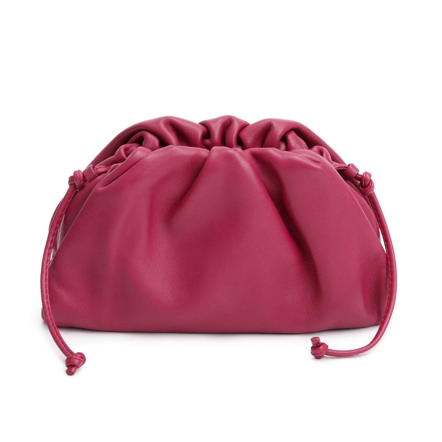 Bottega Veneta Maroon Intrecciato Pouch Crossbody Leather Mini Crossbody Bag