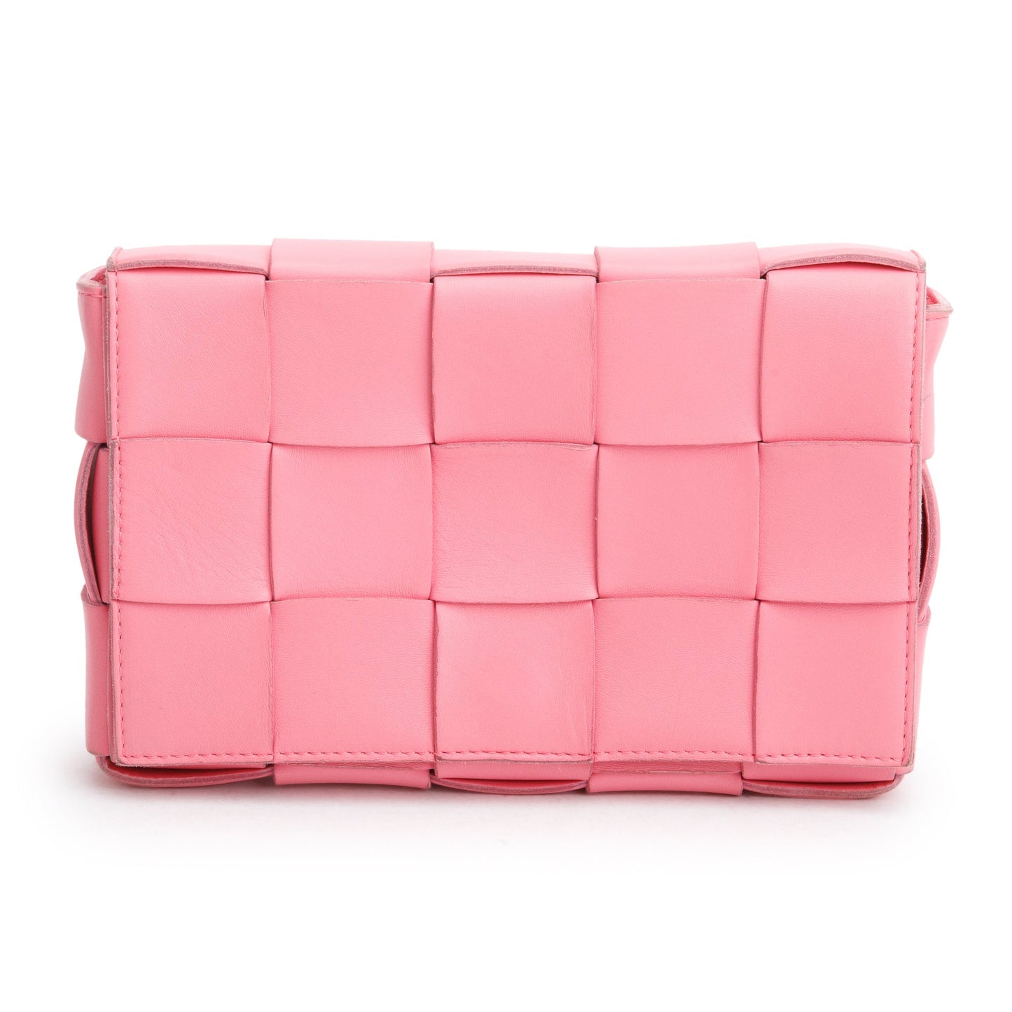 Bottega Veneta Intrecciato Classic Cassette Bag Leather Pink Travel Bag