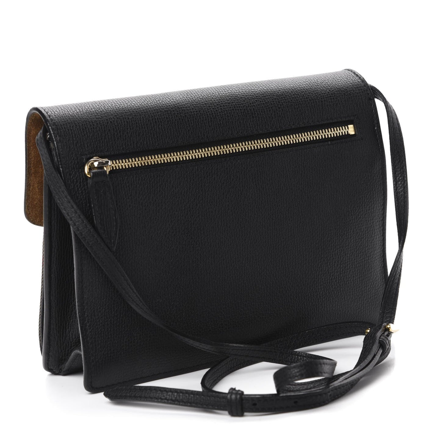 Burberry Macken Ho Check Crossbody Bag Leather Black Small