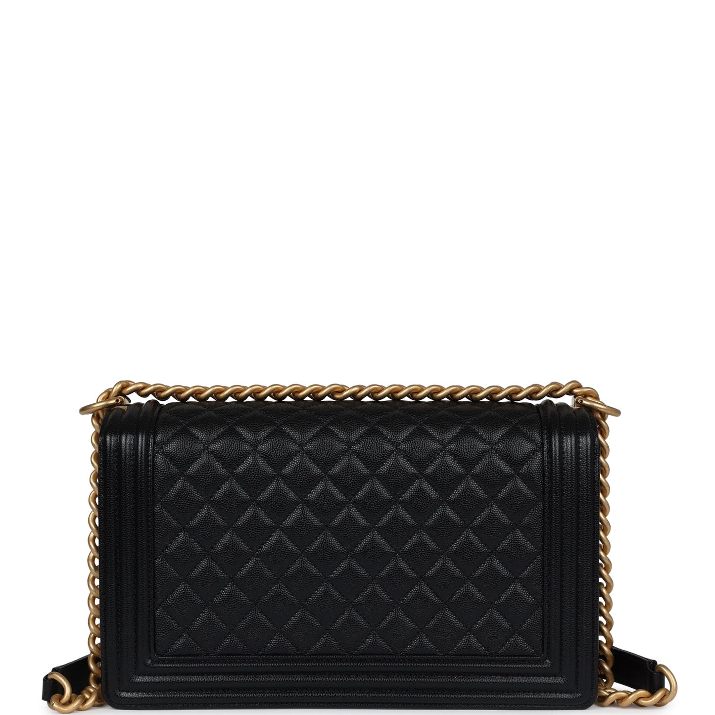 Chanel New Medium Boy Black Caviar Antique Gold Hardware Accessory