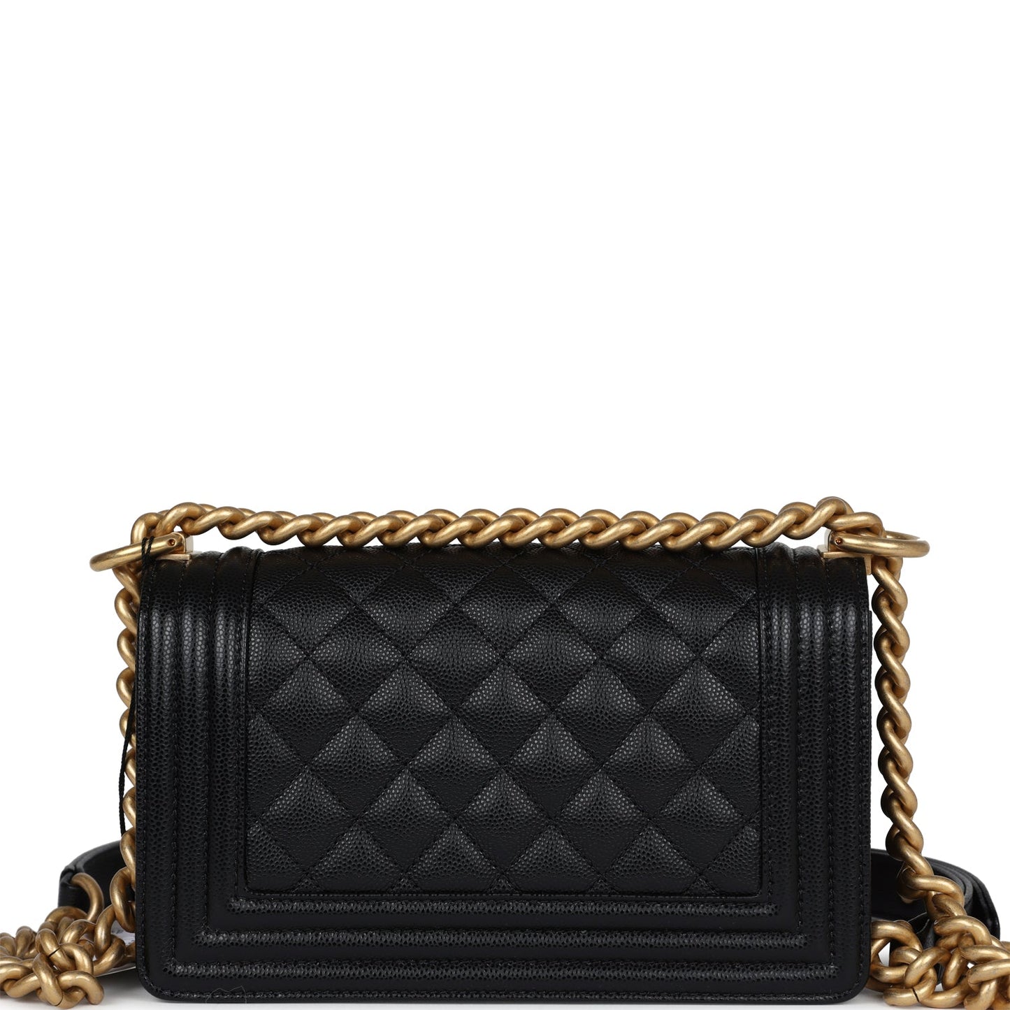 Chanel Small Boy Black Caviar Antique Gold Hardware Accessory