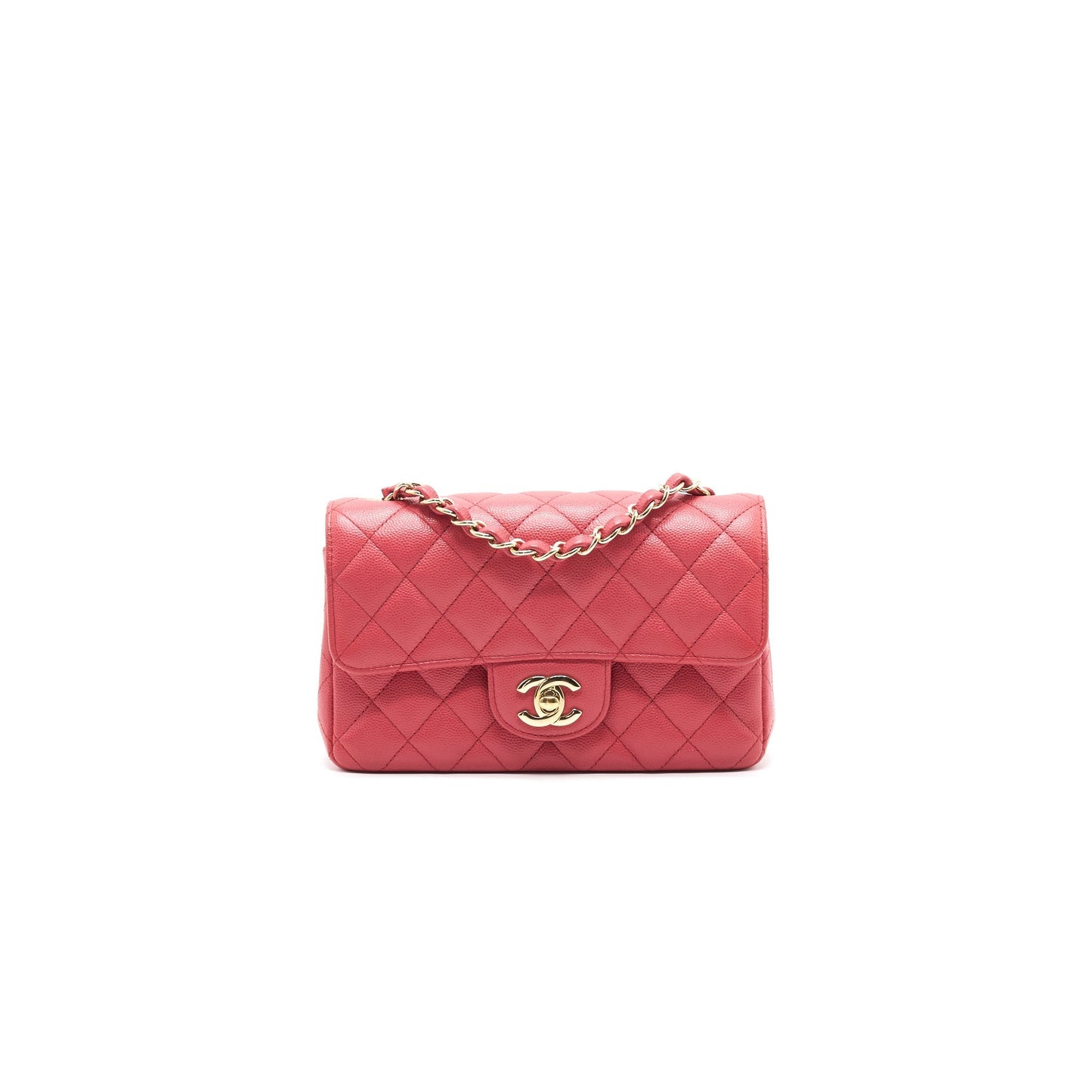 Chanel rectangular cavier 17c Coral LGHW Pink Mini Bag