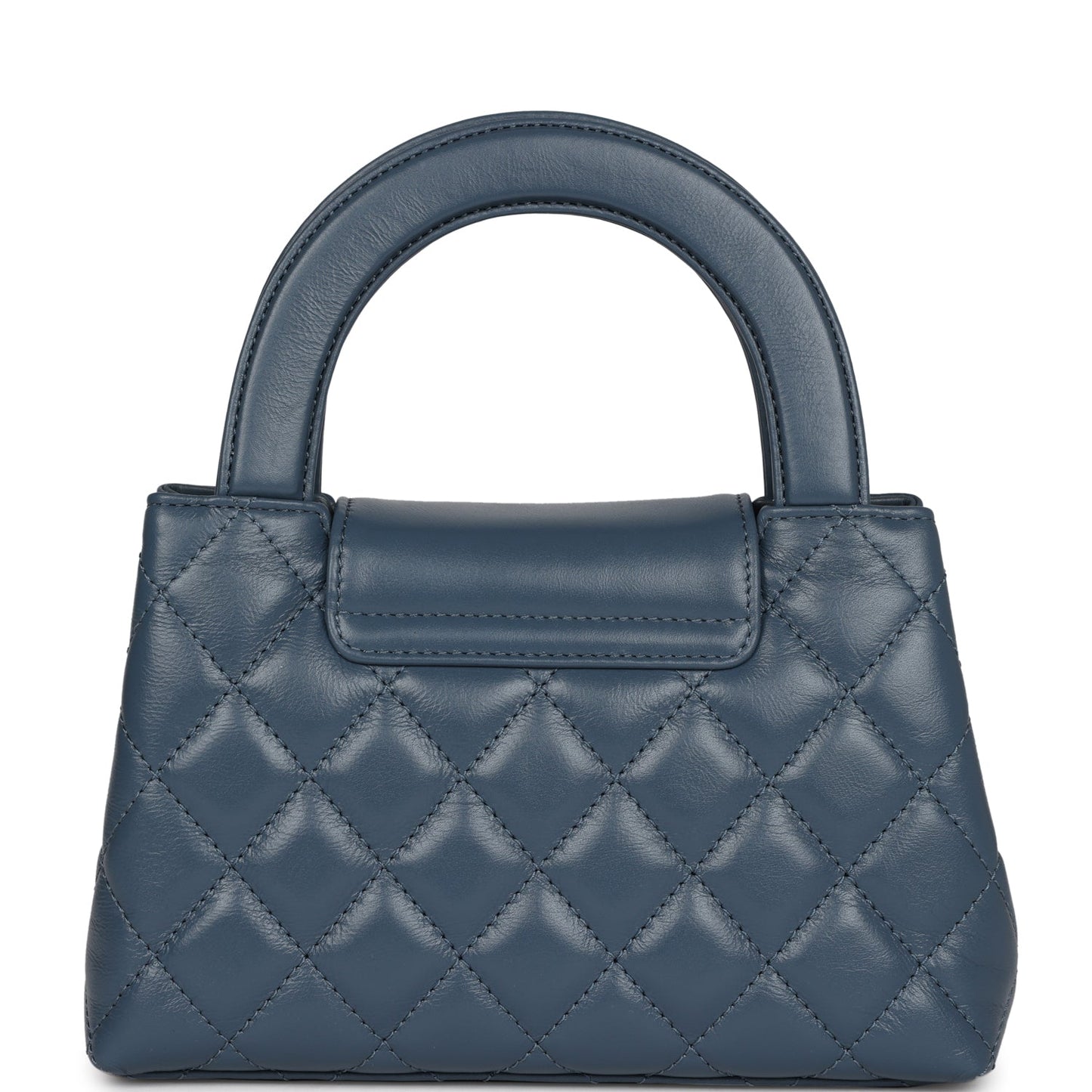 Chanel Small Kelly Shopper Blue Shiny Aged Calfskin Brushed Gold Hardware Accessory