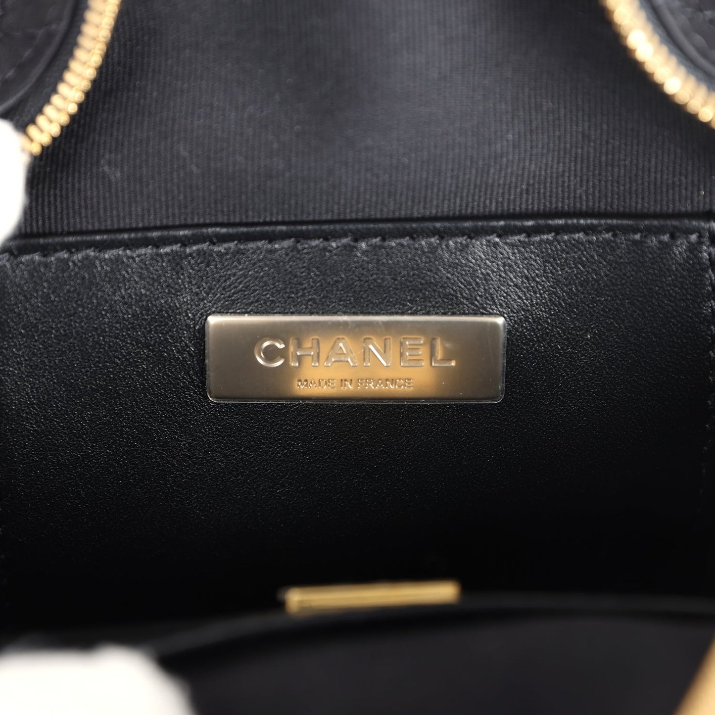 Chanel Star Black Satin Light Gold Hardware Accessory