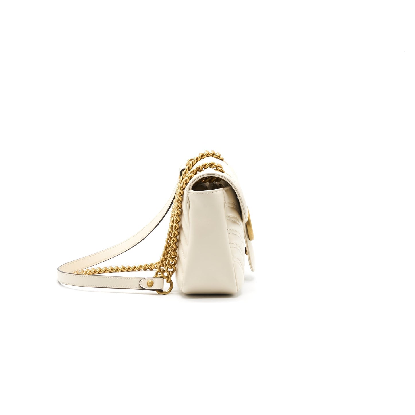Gucci Marmont Handbag White Cream Travel Bag