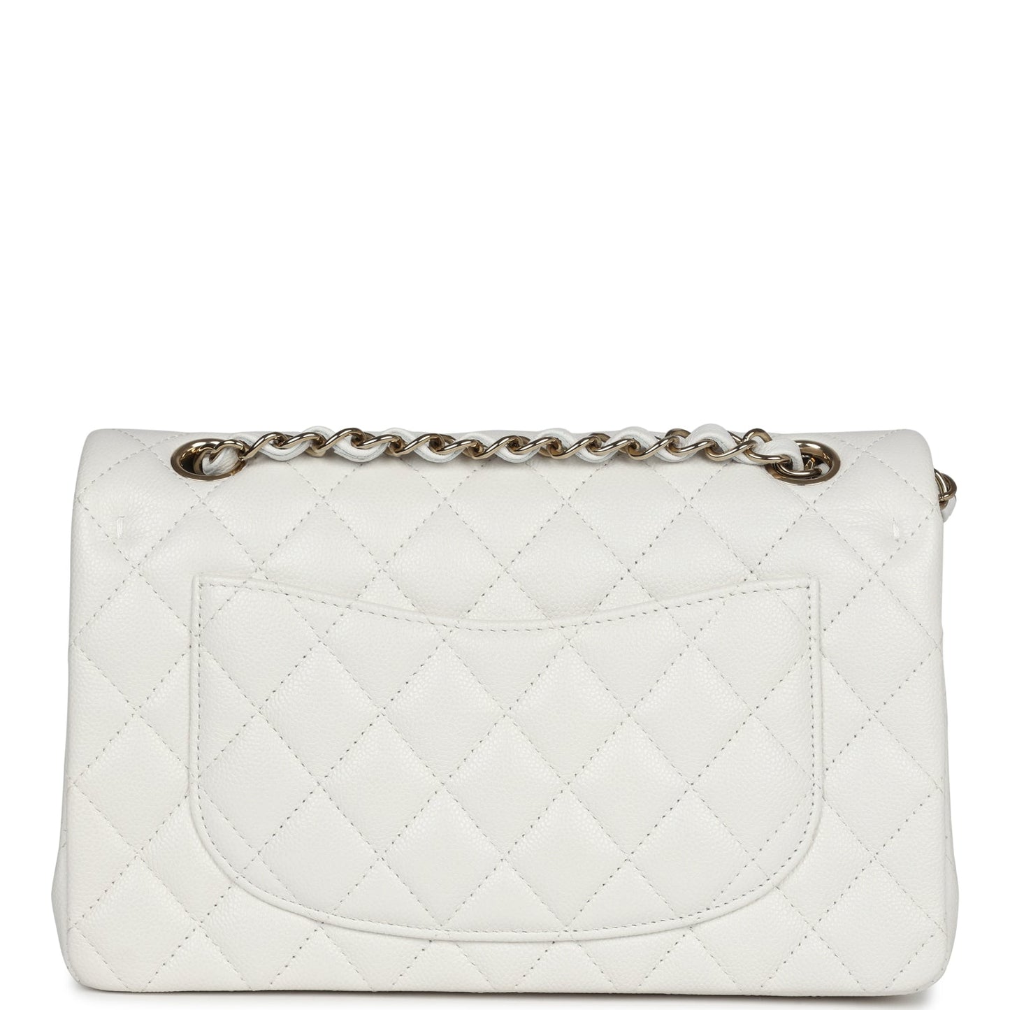 Chanel Small Classic Double Flap White Caviar Light Gold Hardware Accessory