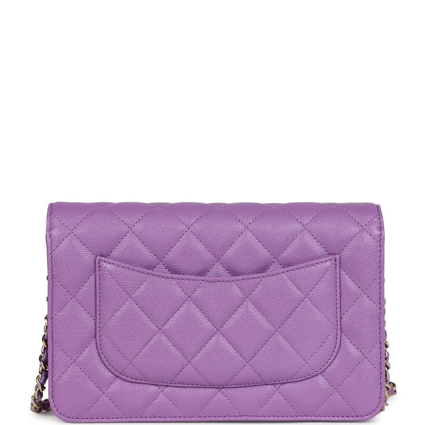 Chanel Wallet On Chain WOC Purple Caviar Light Gold Hardware Bag