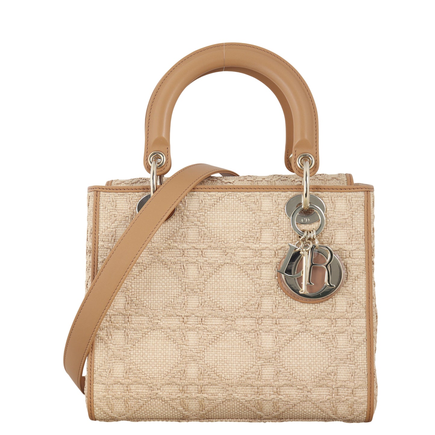 Dior Crossbody Bag Lady D-Lite Raffia Medium Shoulder Bag