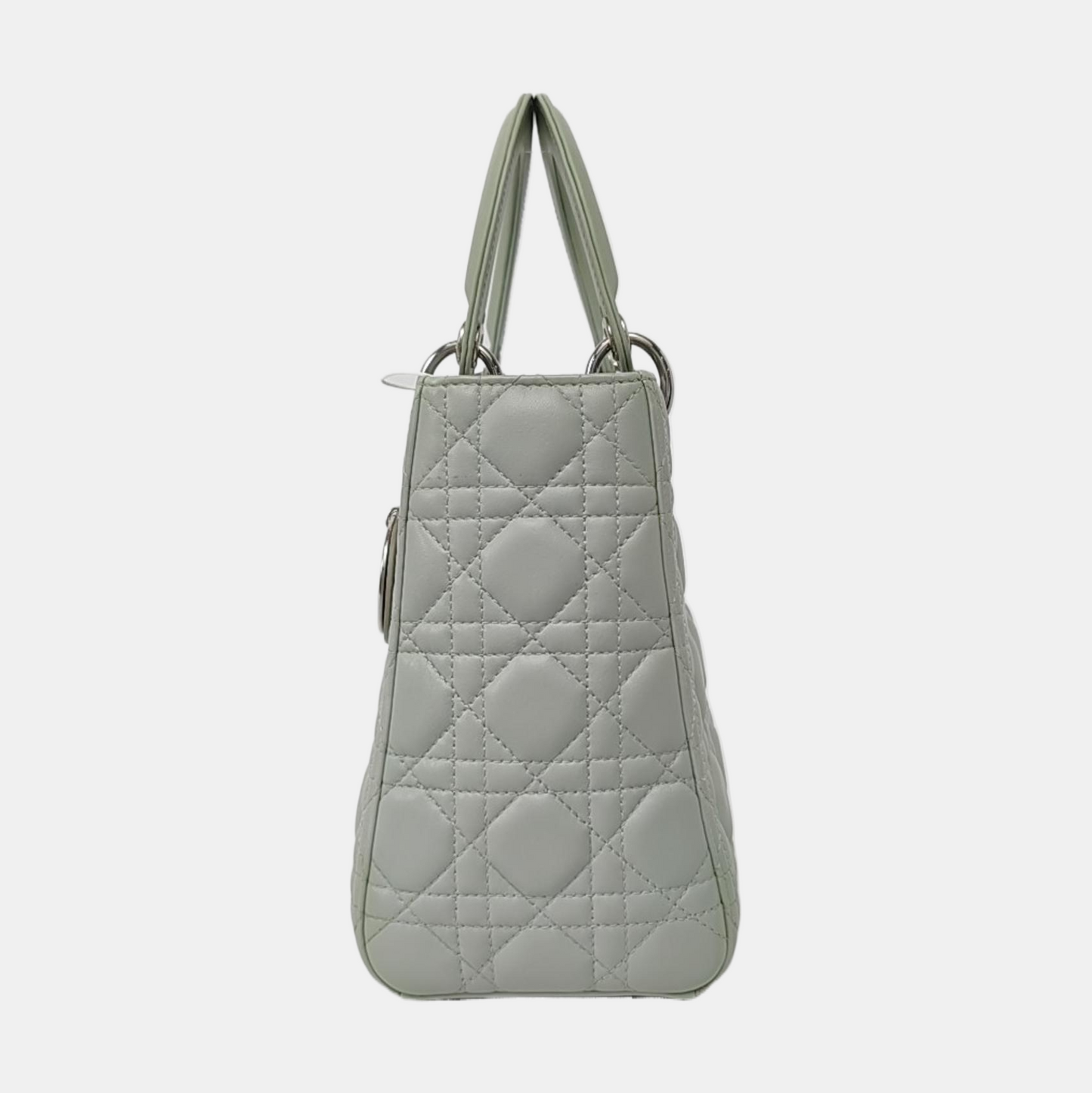 Dior Lady Medium Mint Lambskin Hardware Handbag Leather Green Travel Bag