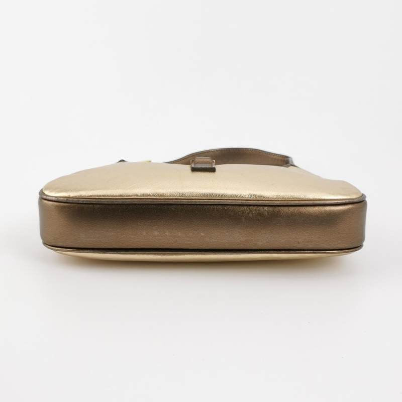 Gucci Jackie Gold Leather Calfskin Lambskin Brown Travel Bag Leather 2