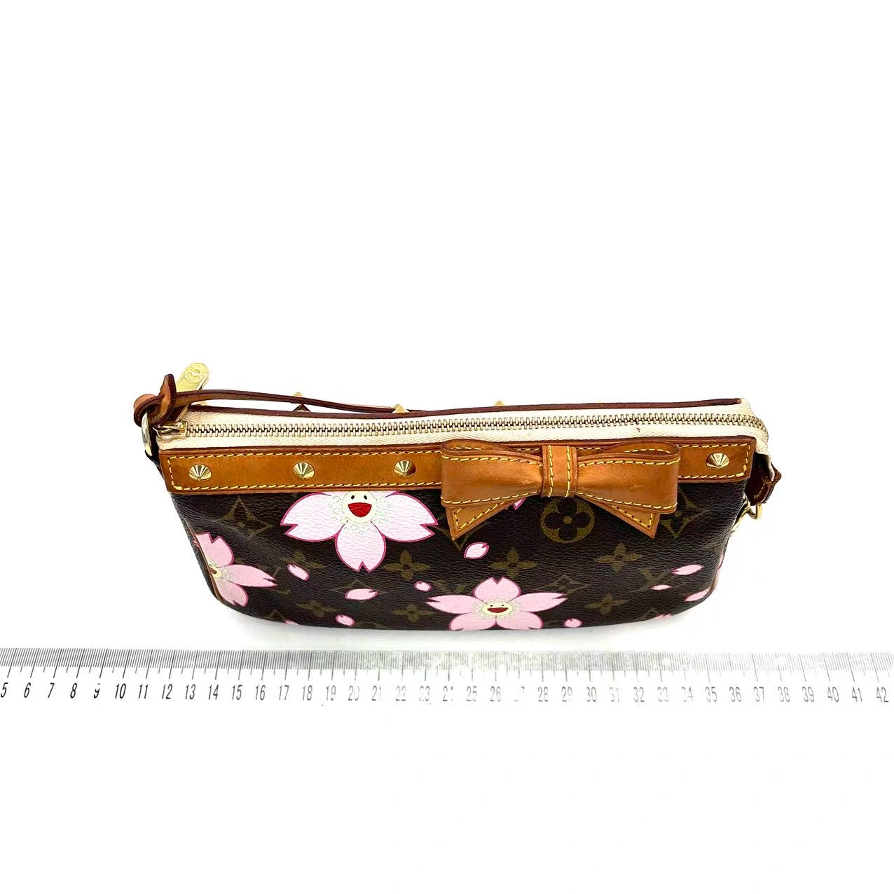 Louis Vuitton x Takashi Murakami Cherry Blossom on Monogram Brown Clutch Bag