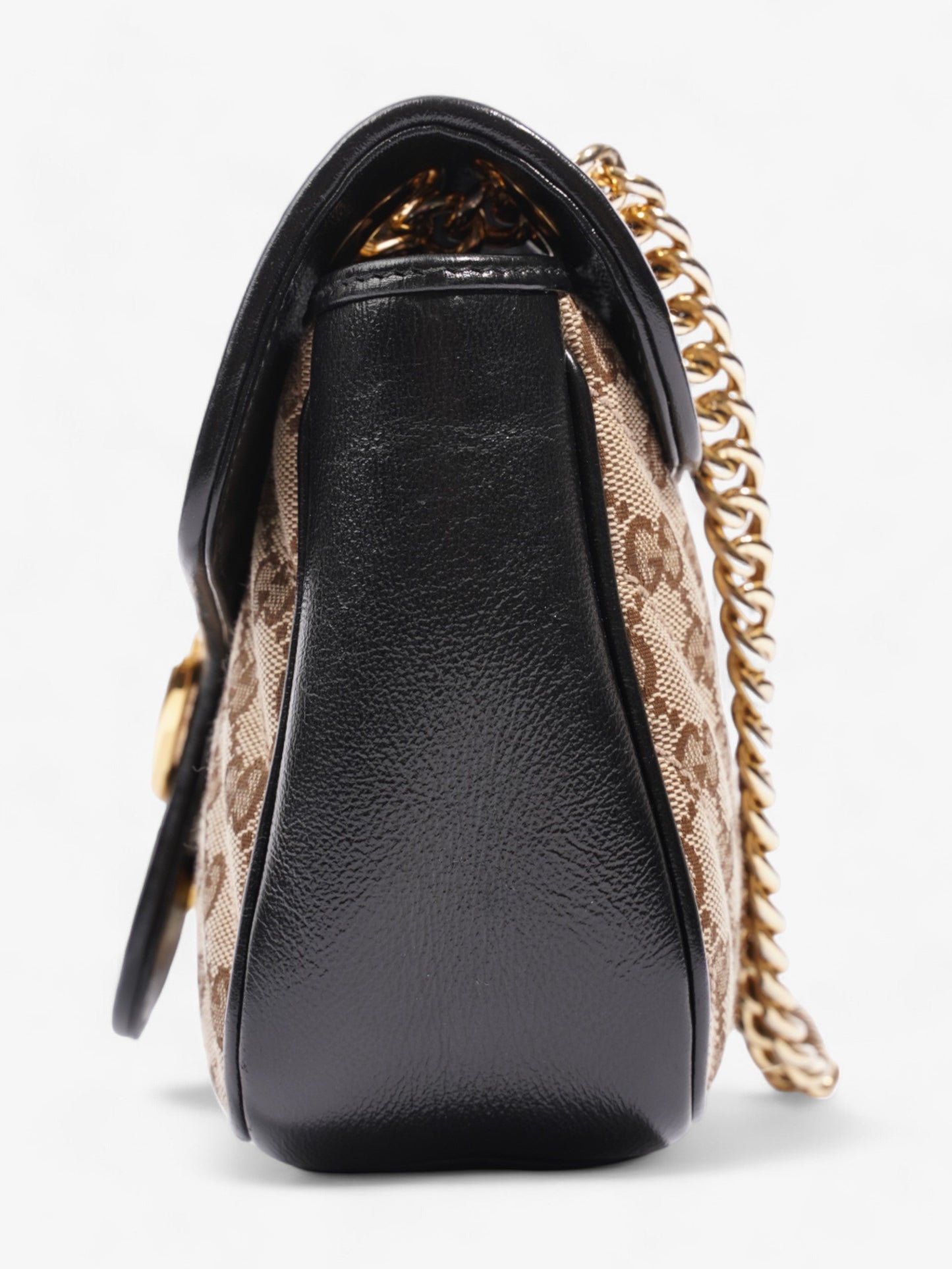 Gucci Marmont Flap And Ebony Supreme Small Shoulder Canvas Black Shoulder Bag