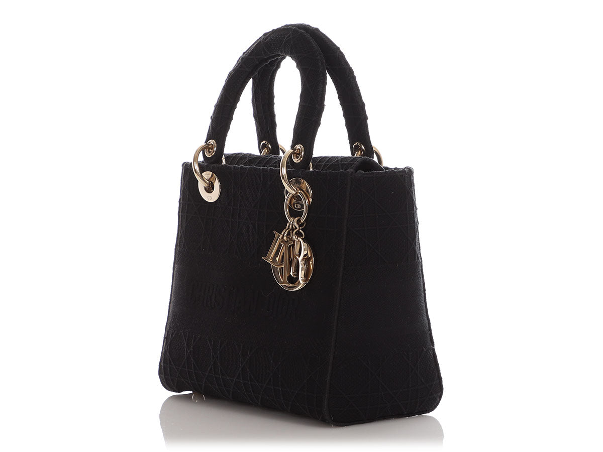 Dior Lady Lite Tote Bag Black Medium