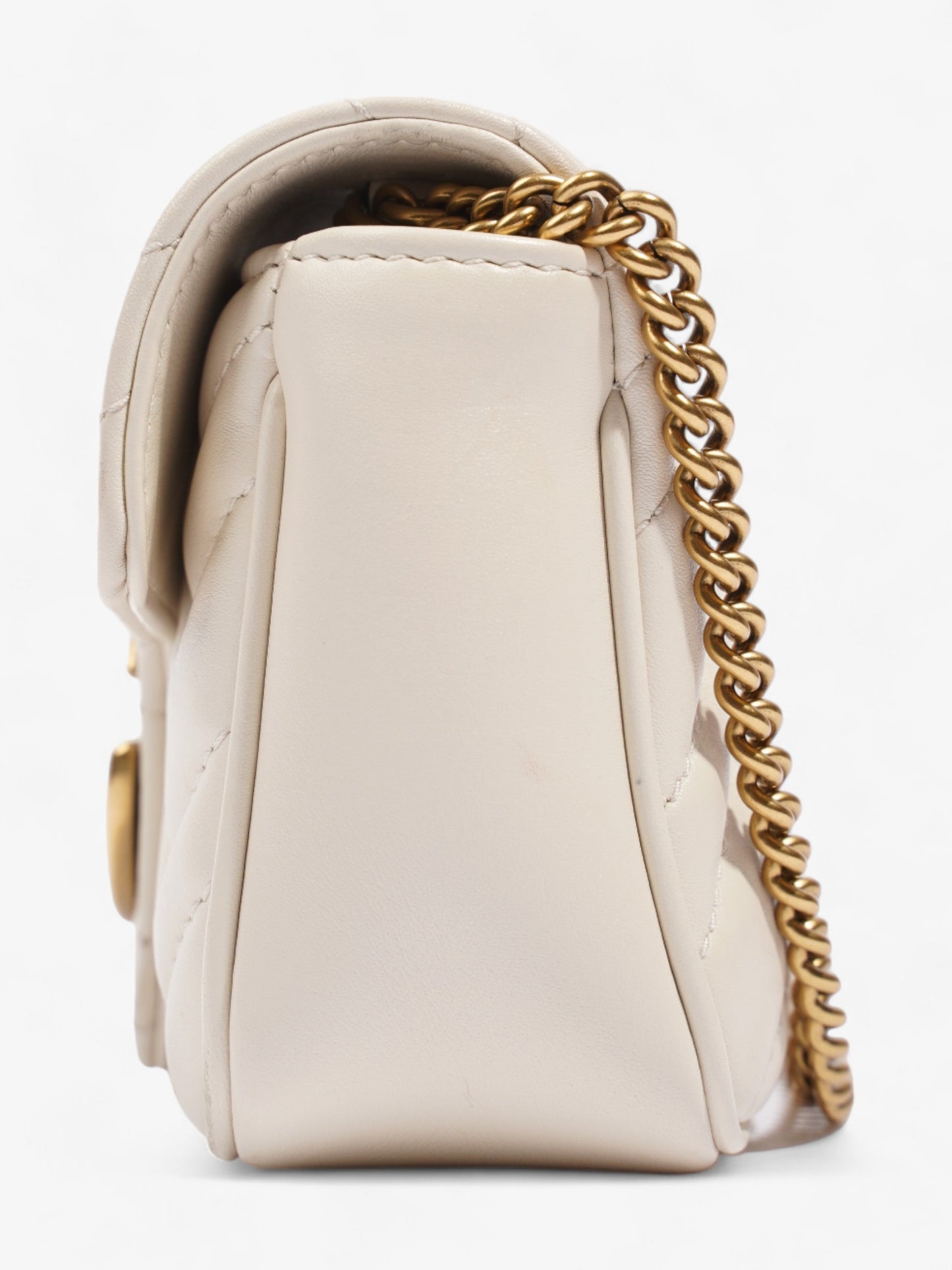 Gucci Marmont Super Light Grey Crossbody Bag Leather Matelasse