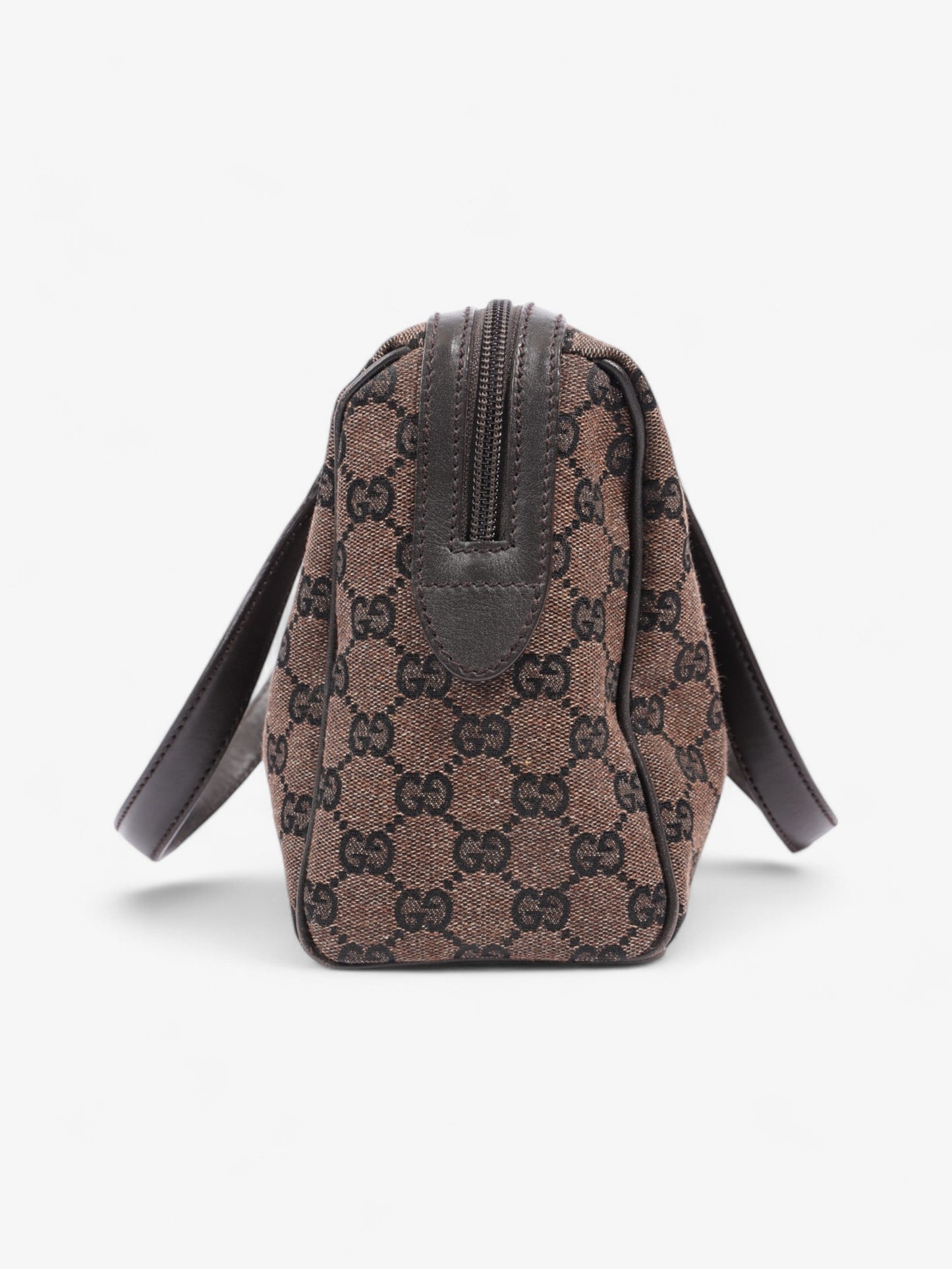 Gucci Small Duffle Bag Dark Brown Brown Canvas Denim Travel Bag