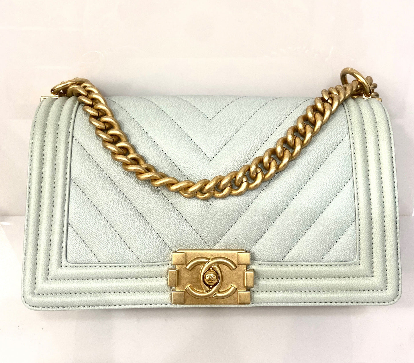 Chanel QUILTED LAMBSKIN BOY FLAP OLD Shoulder Bag
