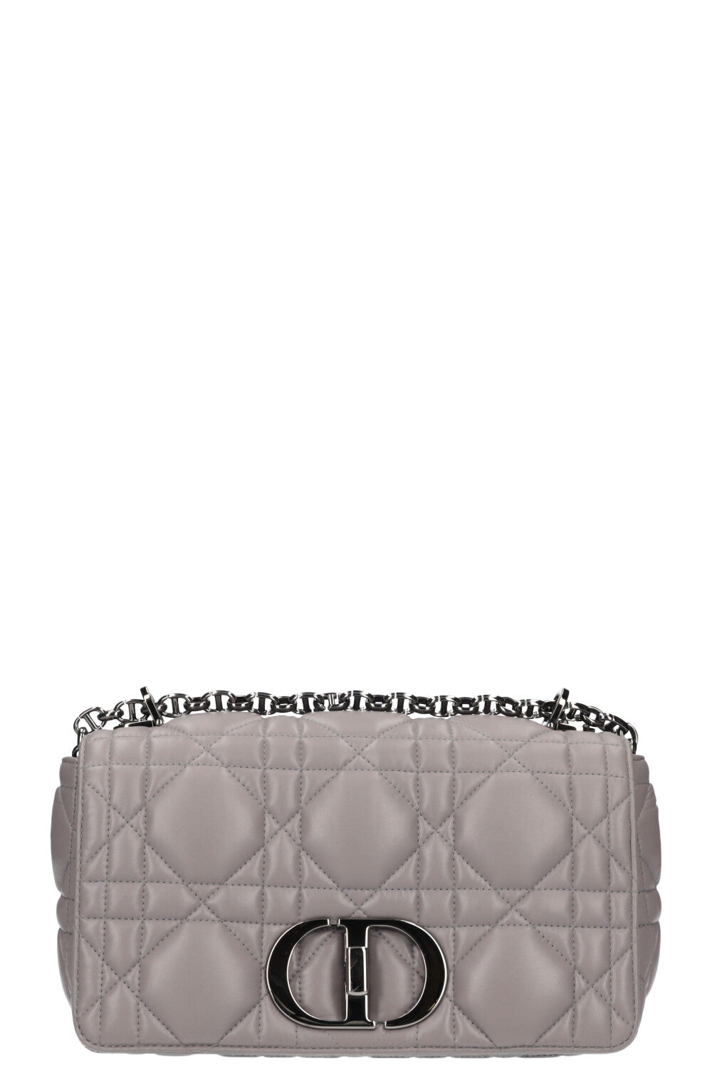 Dior Caro Bag Macrocannage Calfskin Grey Gray Handbag
