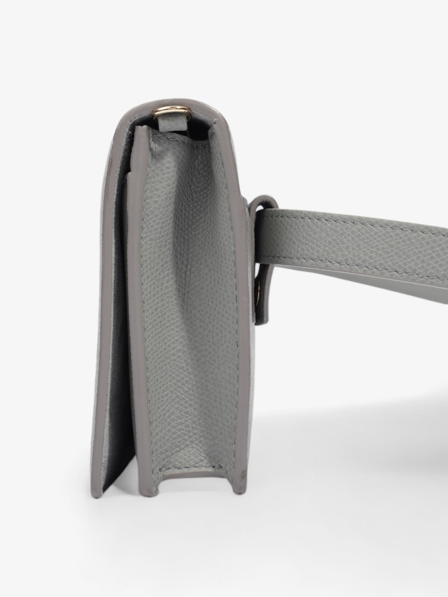 Dior Christian Montaigne Pouch Grey Calfskin Crossbody Bag Leather Gray
