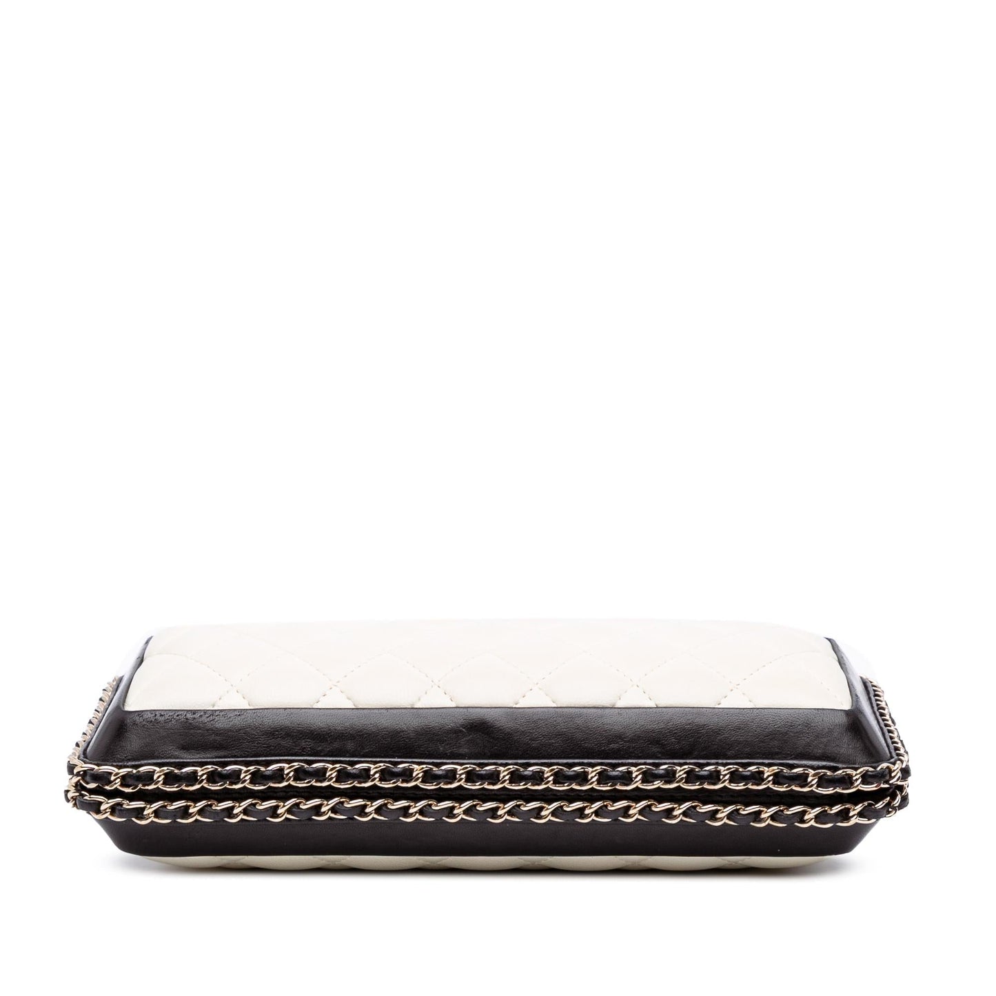 Chanel Bicolor Quilted Lambskin Around Clutch Bag