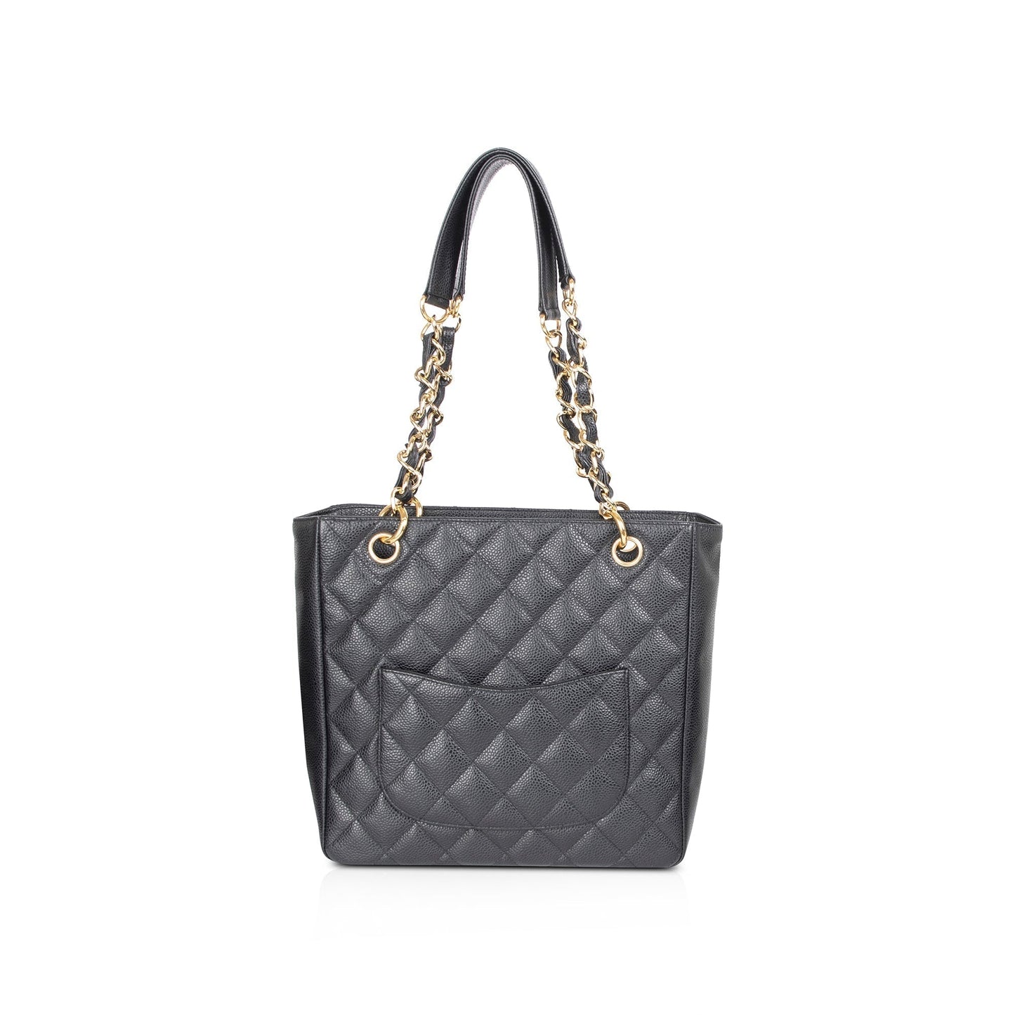 Chanel Caviar Petite Shopping Leather Black Travel Bag Shopping Tote