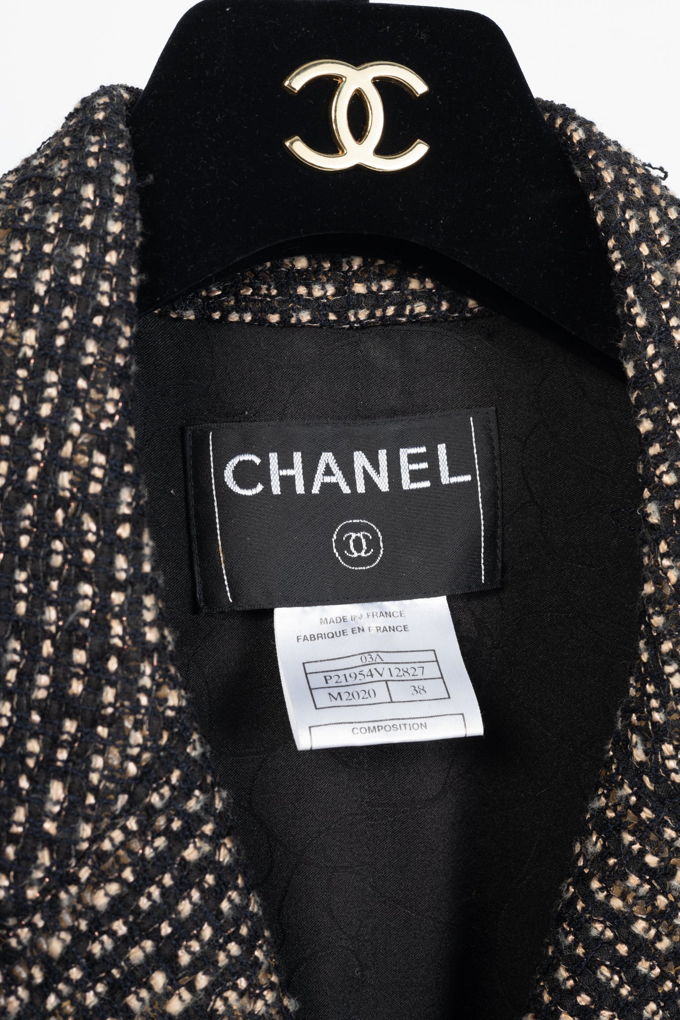 Chanel Brown Wool-Blend Tweed Buttoned Blazer Apparel