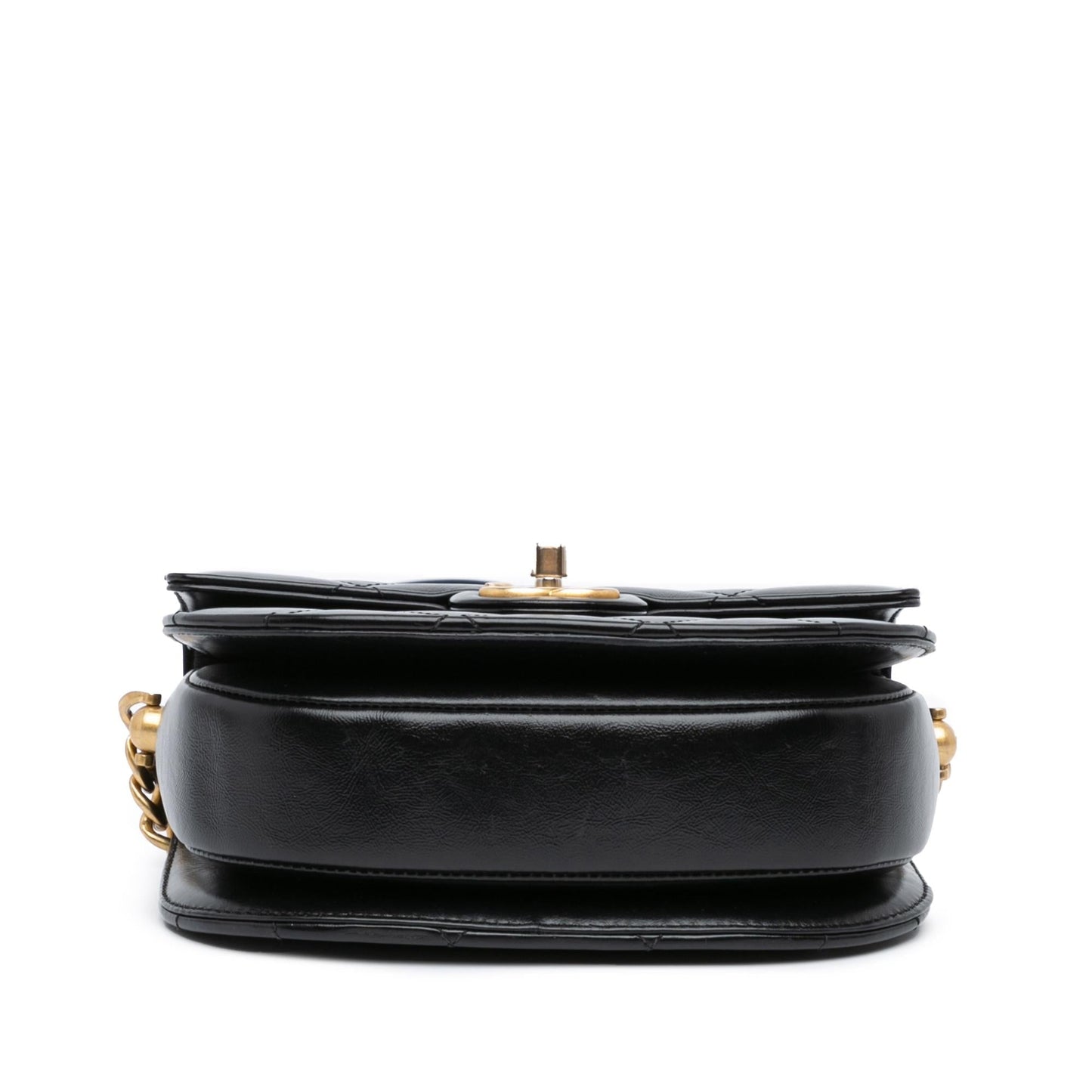 Chanel CC Quilted Calfskin Round Moon Messenger Bag