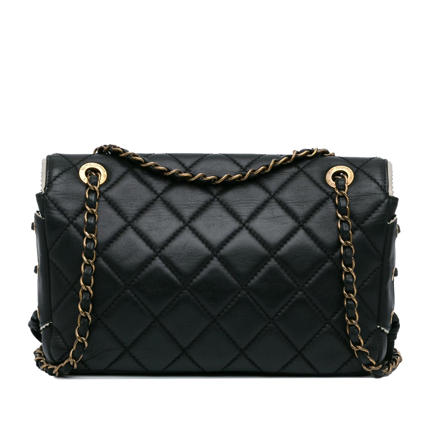 Chanel CC Quilted Lambskin Tassel Border Embellished Shoulder Bag