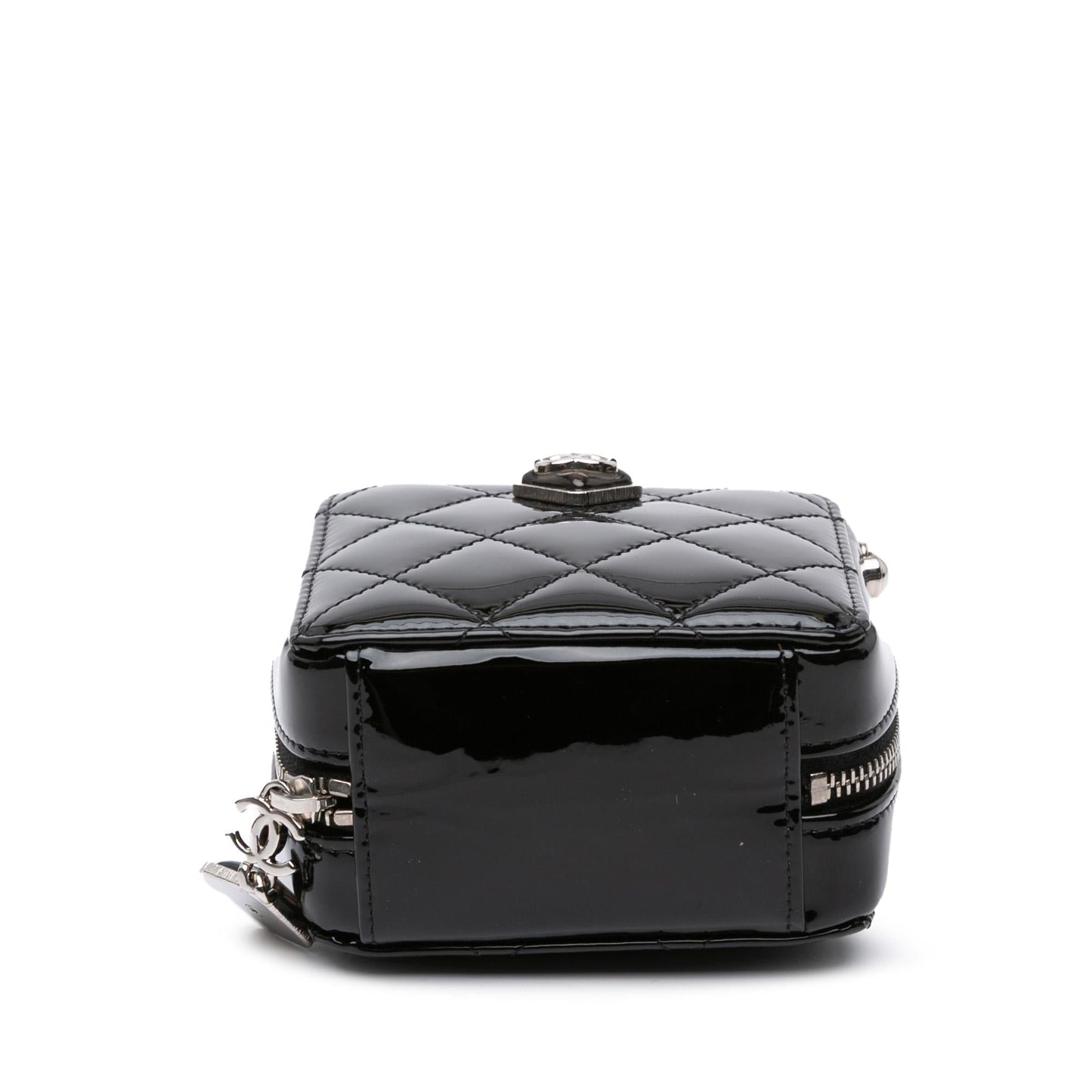 Chanel CC Quilted Patent Diamond Resin Clutch Bag Chain 1