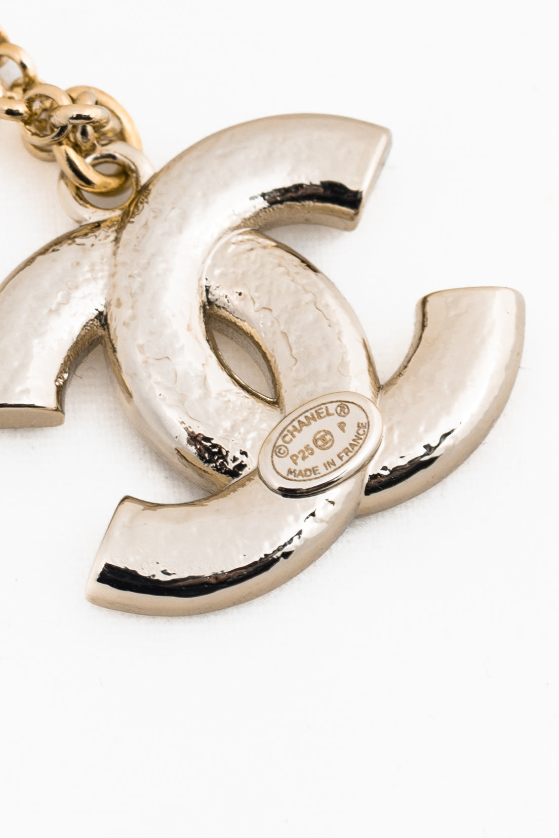 Chanel Light-Gold-Tone Crystal & Pearl CC Logo Necklace