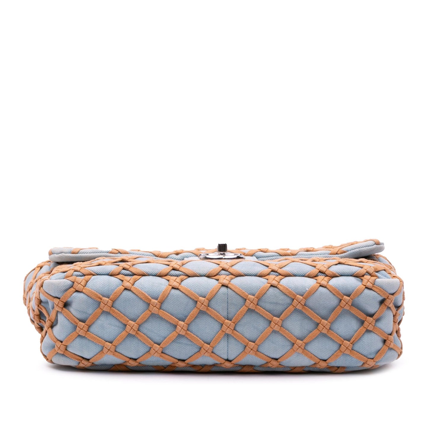 Chanel Jumbo Denim Canebiers Net Flap Handbag