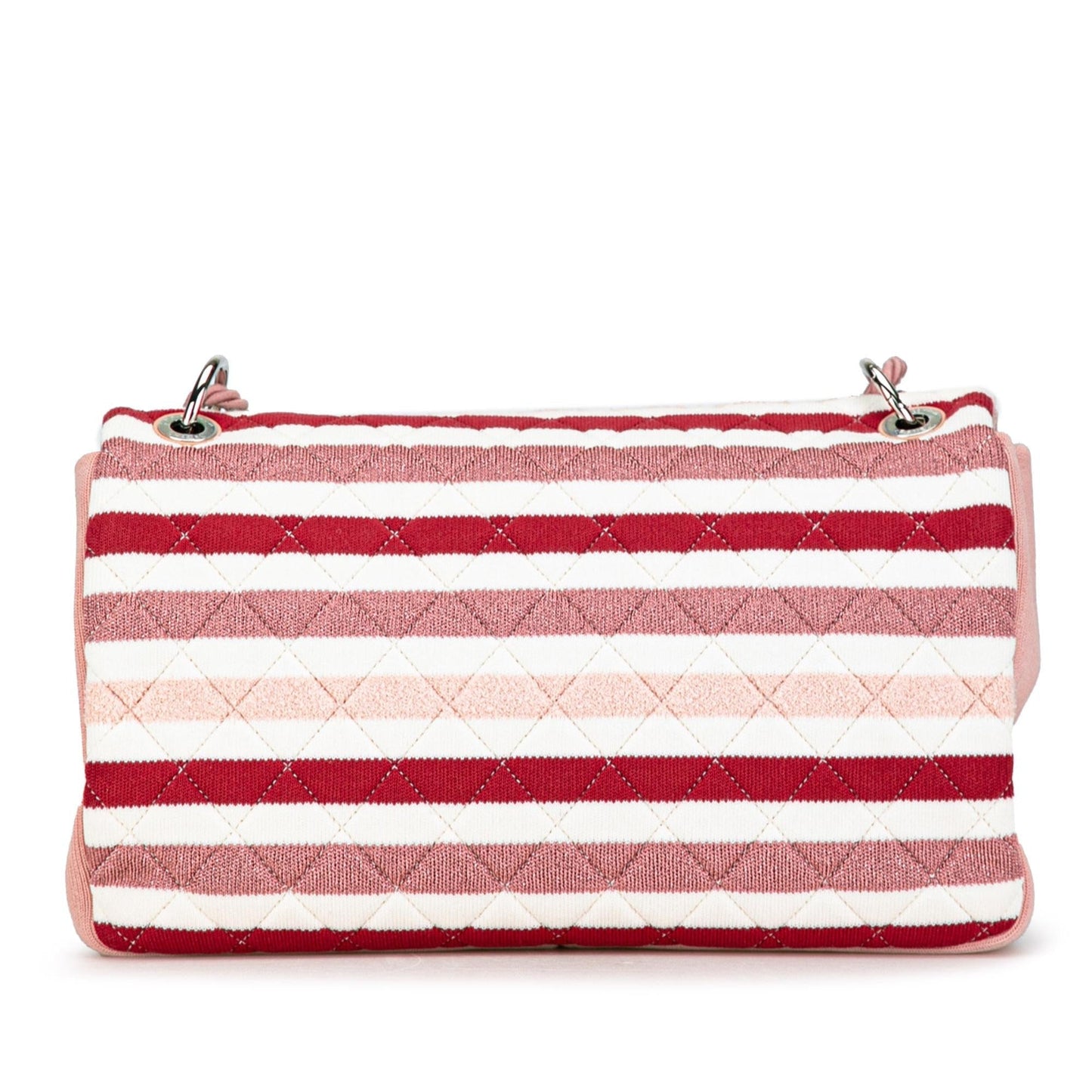 Chanel Maxi Stripe Jersey Felt Rope Flap Handbag