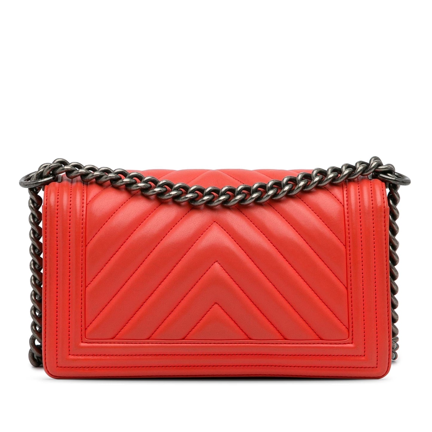 Chanel Calfskin Chevron Boy Flap Handbag