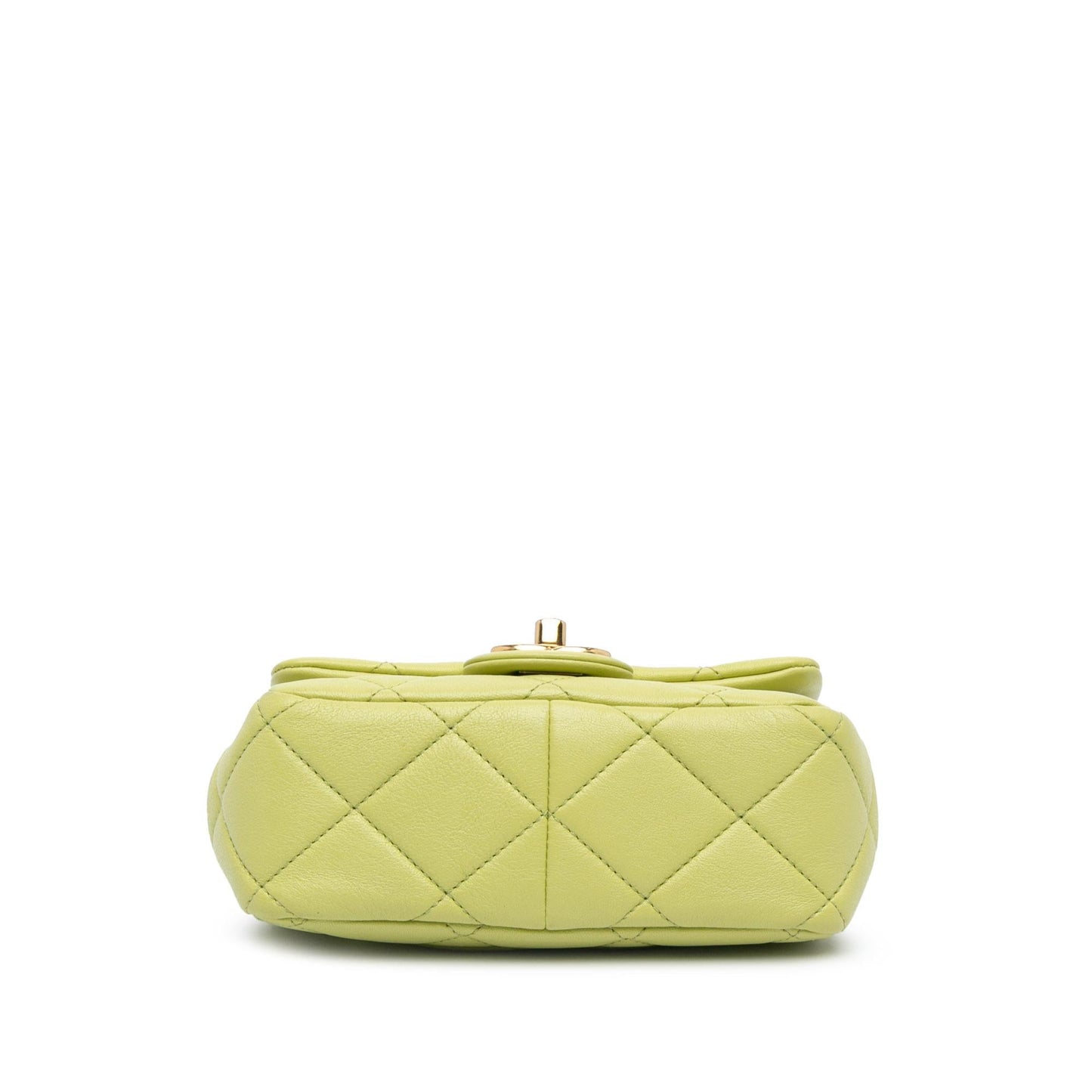 Chanel Quilted Lambskin Oval Logo Top Handle Mini Bag