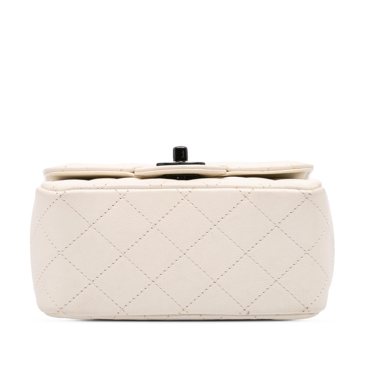 Chanel Square Classic Crumpled Calfskin Single Flap Mini Bag Flap 2