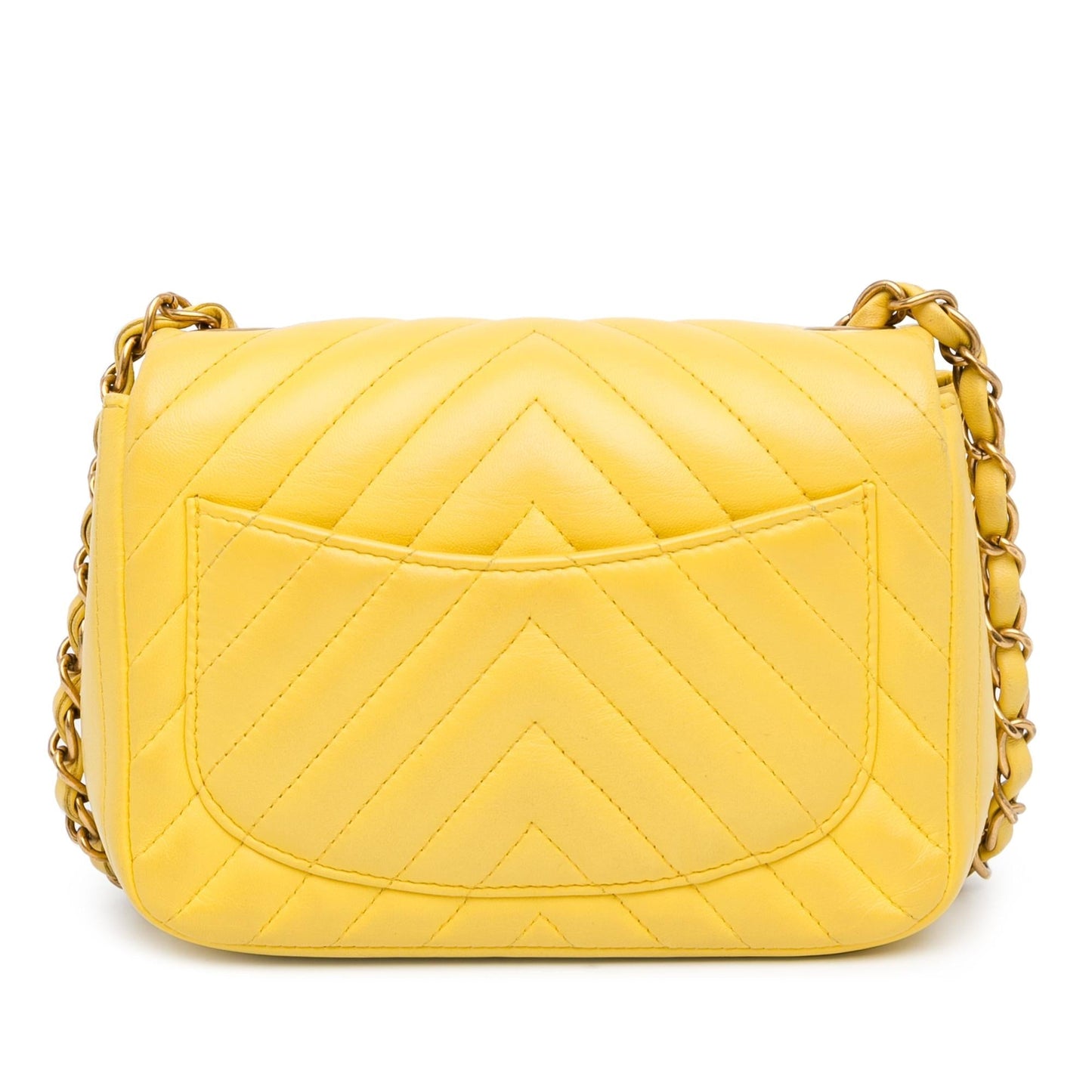 Chanel Square Classic Lambskin Chevron Single Flap Mini Bag