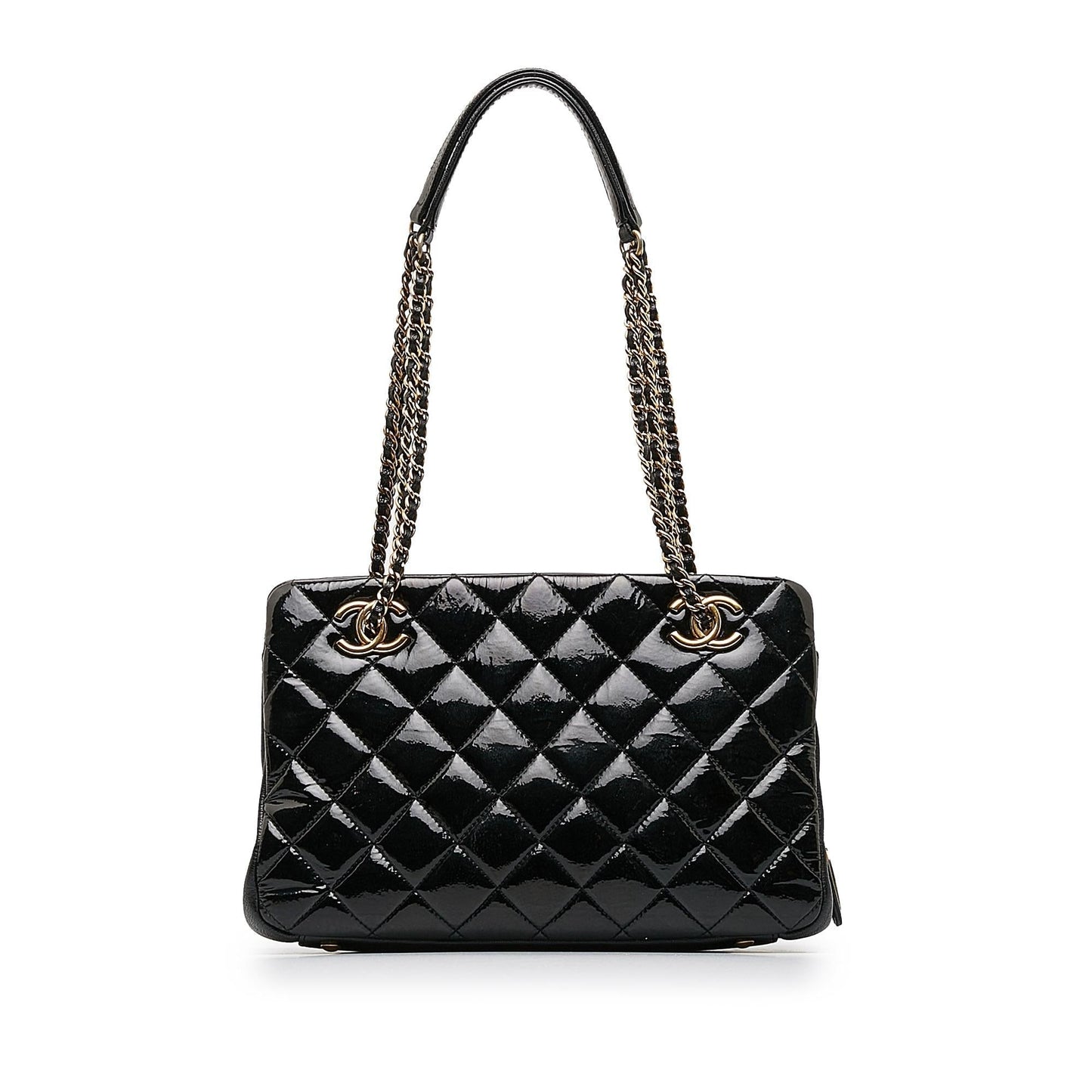 Chanel Patent Goatskin Paris Salzburg CC Eyelet Shoulder Bag