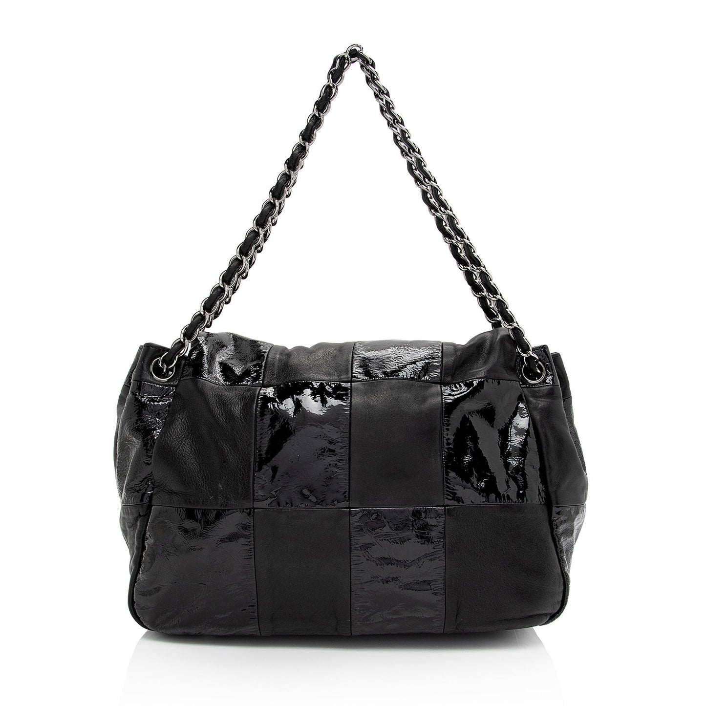 Chanel Patent Lambskin Brooklyn Ligne CC Accordion Leather Shoulder Bag