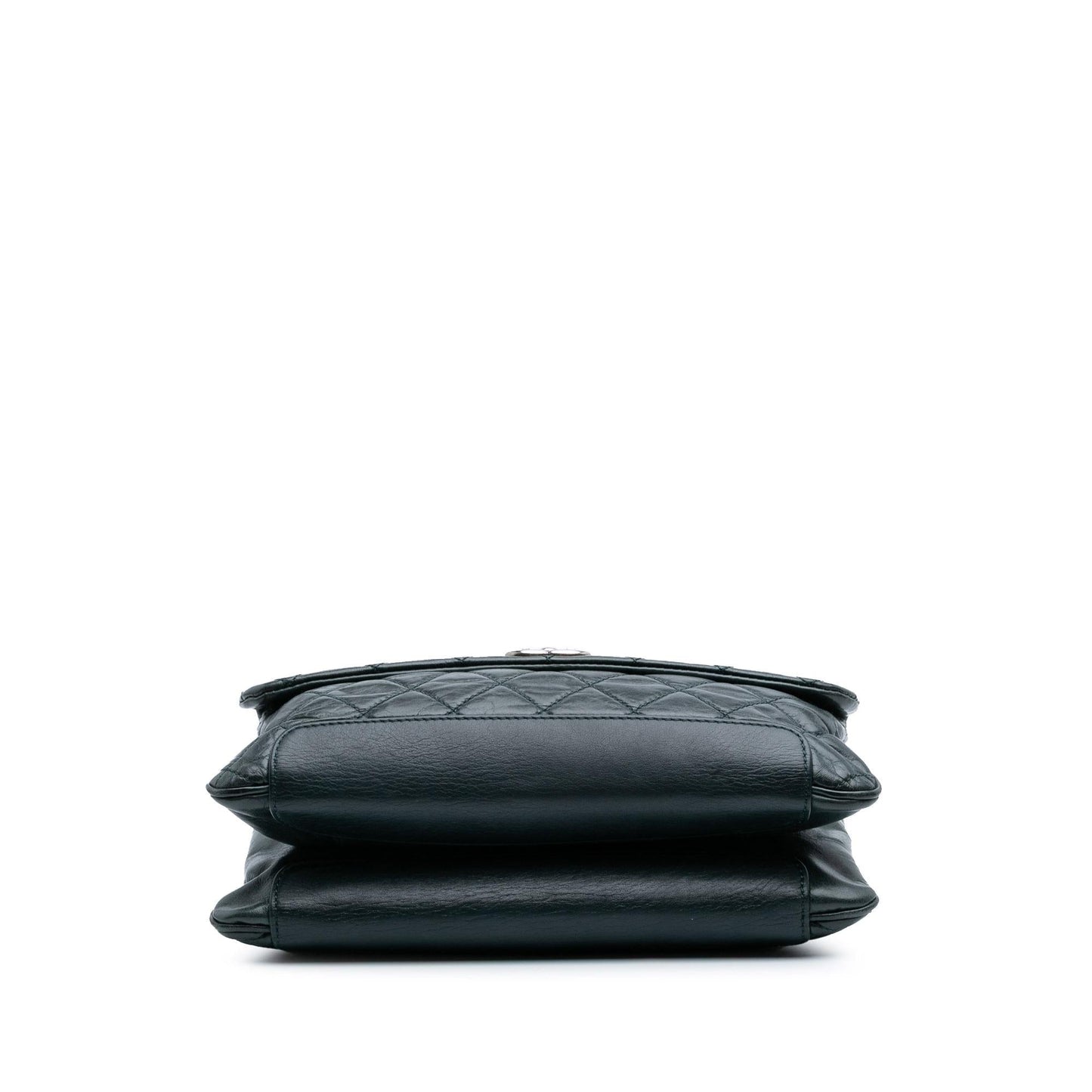 Chanel Quilted Aged Calfskin Logo Accordion Flap Handbag Flap 1