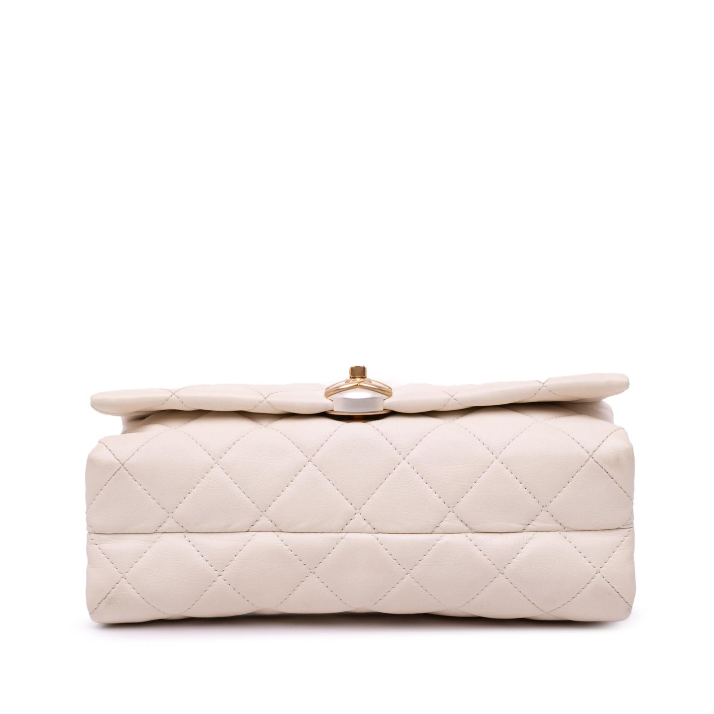 Chanel Quilted Calfskin Pearl CC Accordion Flap Handbag