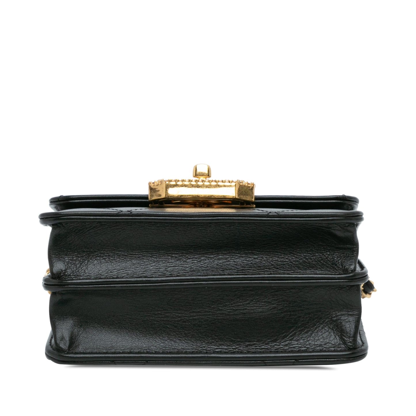 Chanel Quilted Calfskin Strass Card Holder On Wallet Case