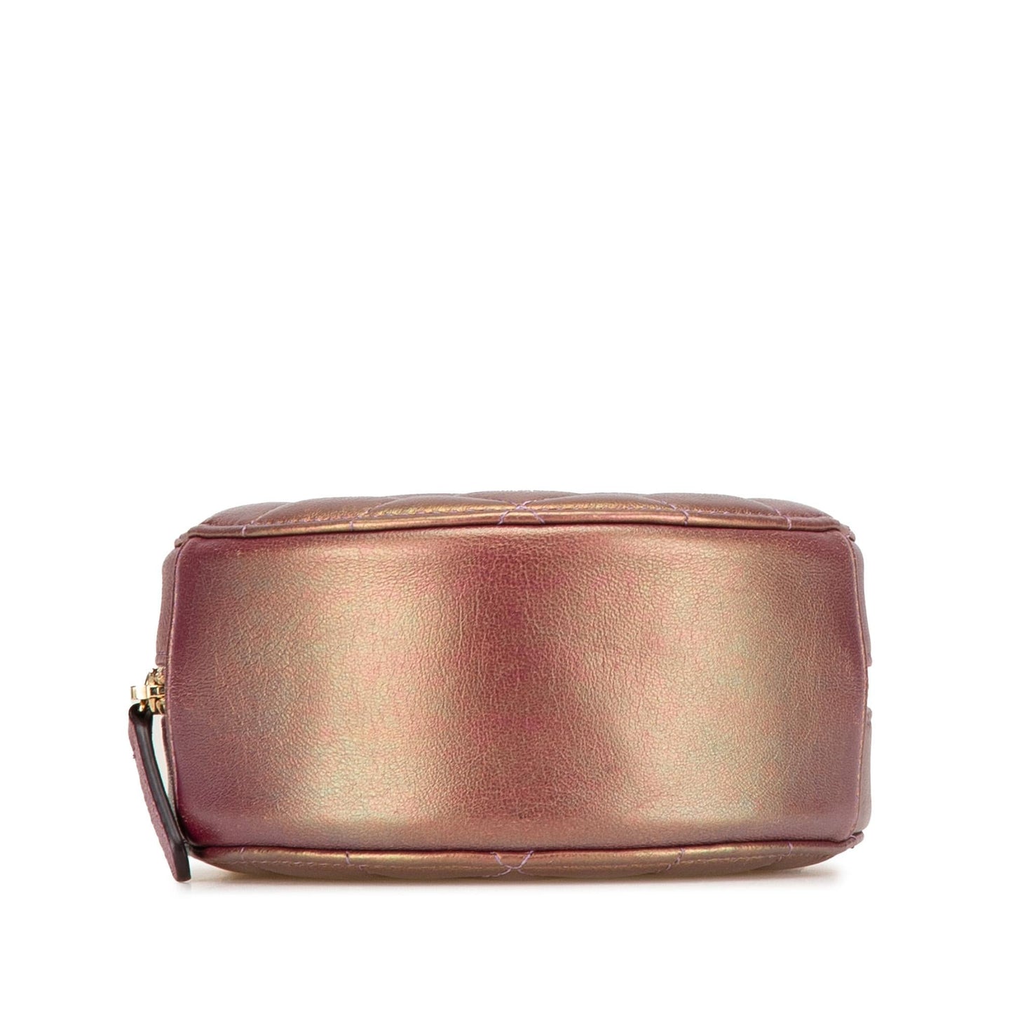 Chanel Quilted Iridescent Lambskin Round Clutch Bag Chain 2
