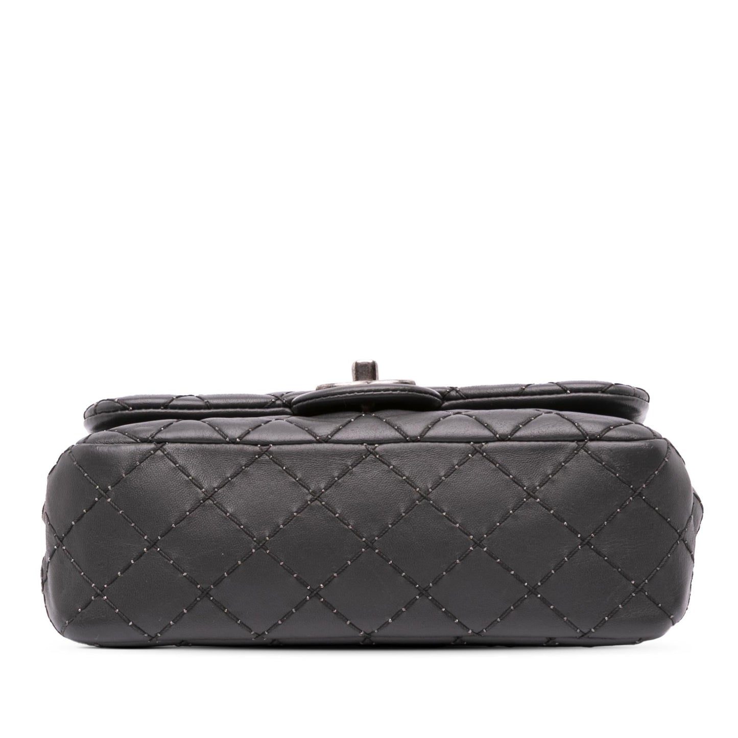 Chanel Quilted Lambskin Stitched Single Flap Handbag