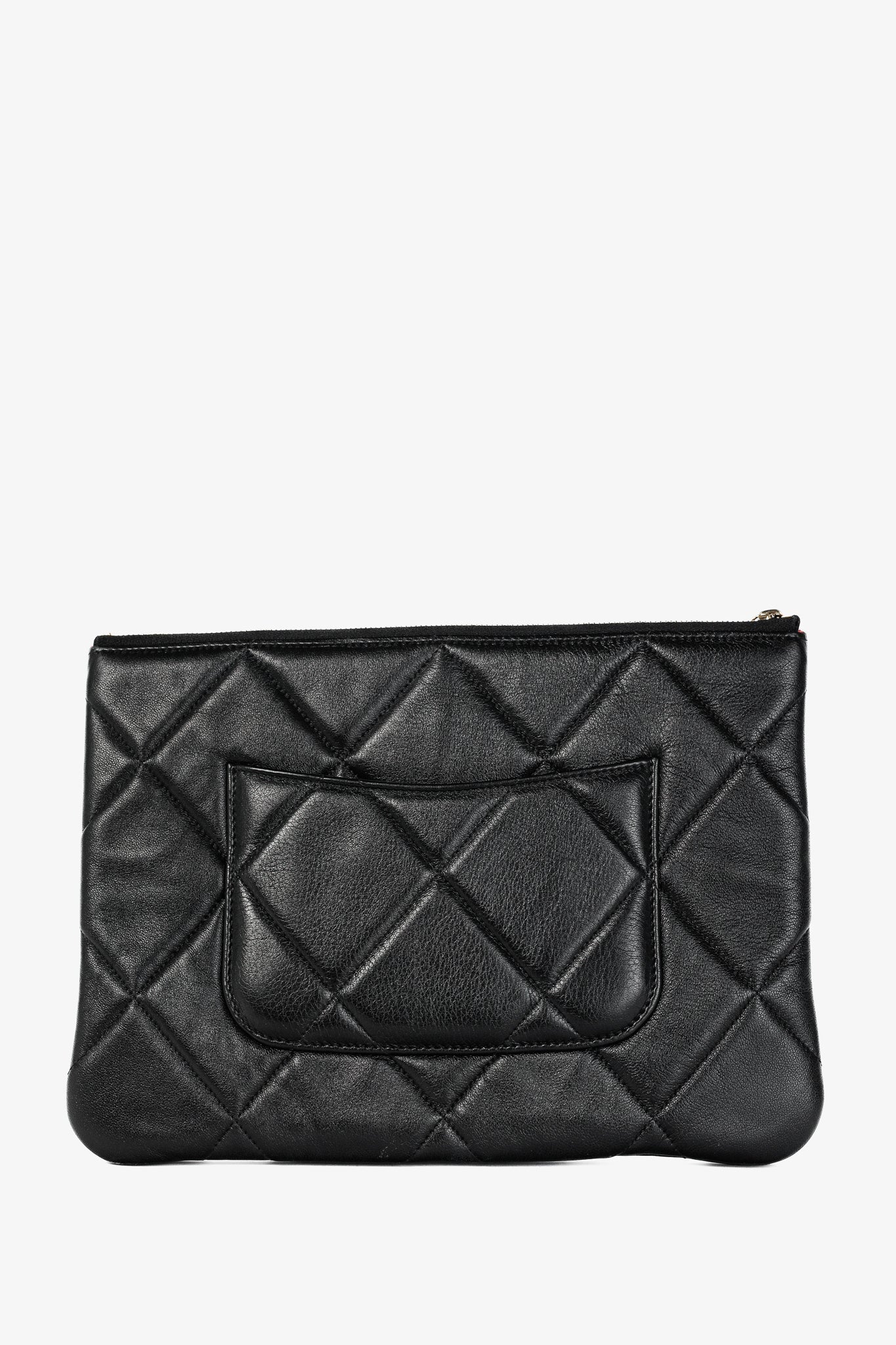 Chanel Black 19 Model Lambskin Quilted Medium O-Case Bag