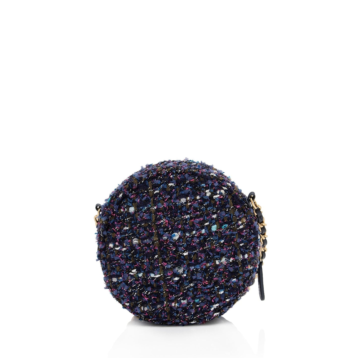Chanel Tweed CC Round Clutch Bag