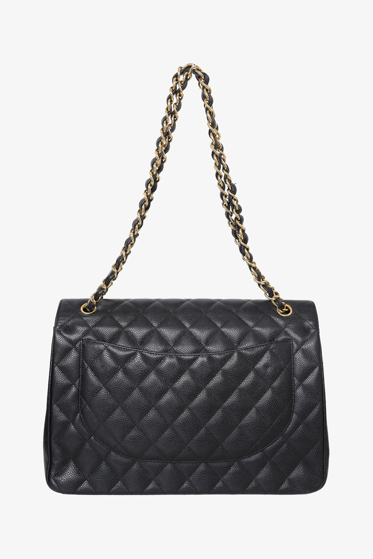 Chanel ™ 2017 Black Caviar Leather Maxi Double Flap Bag