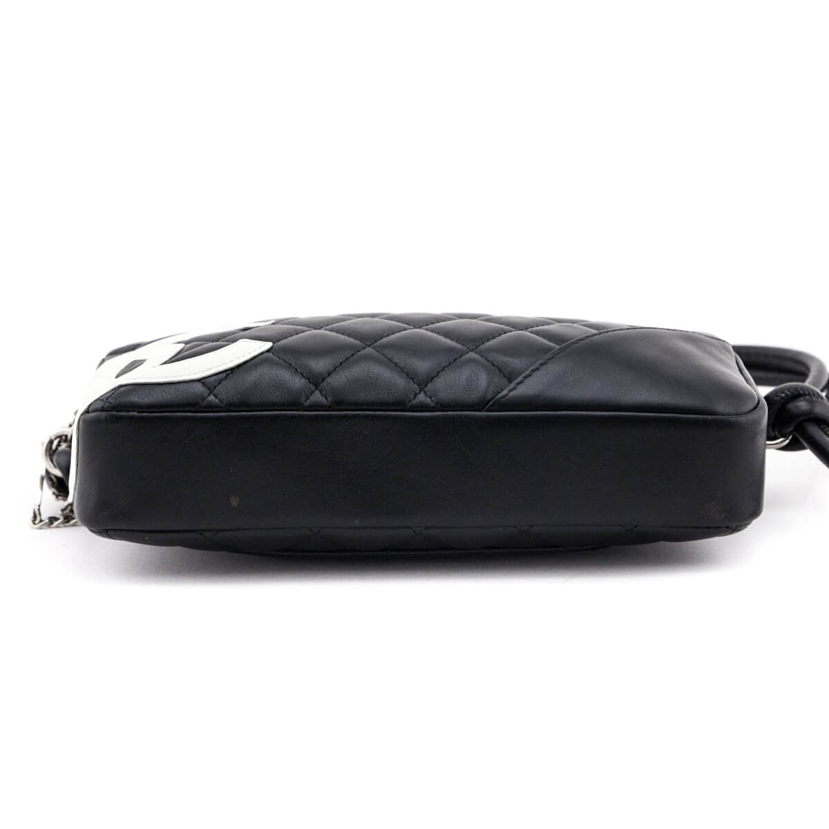 Chanel Black & White Quilted Calfskin Cambon Pochette Bag