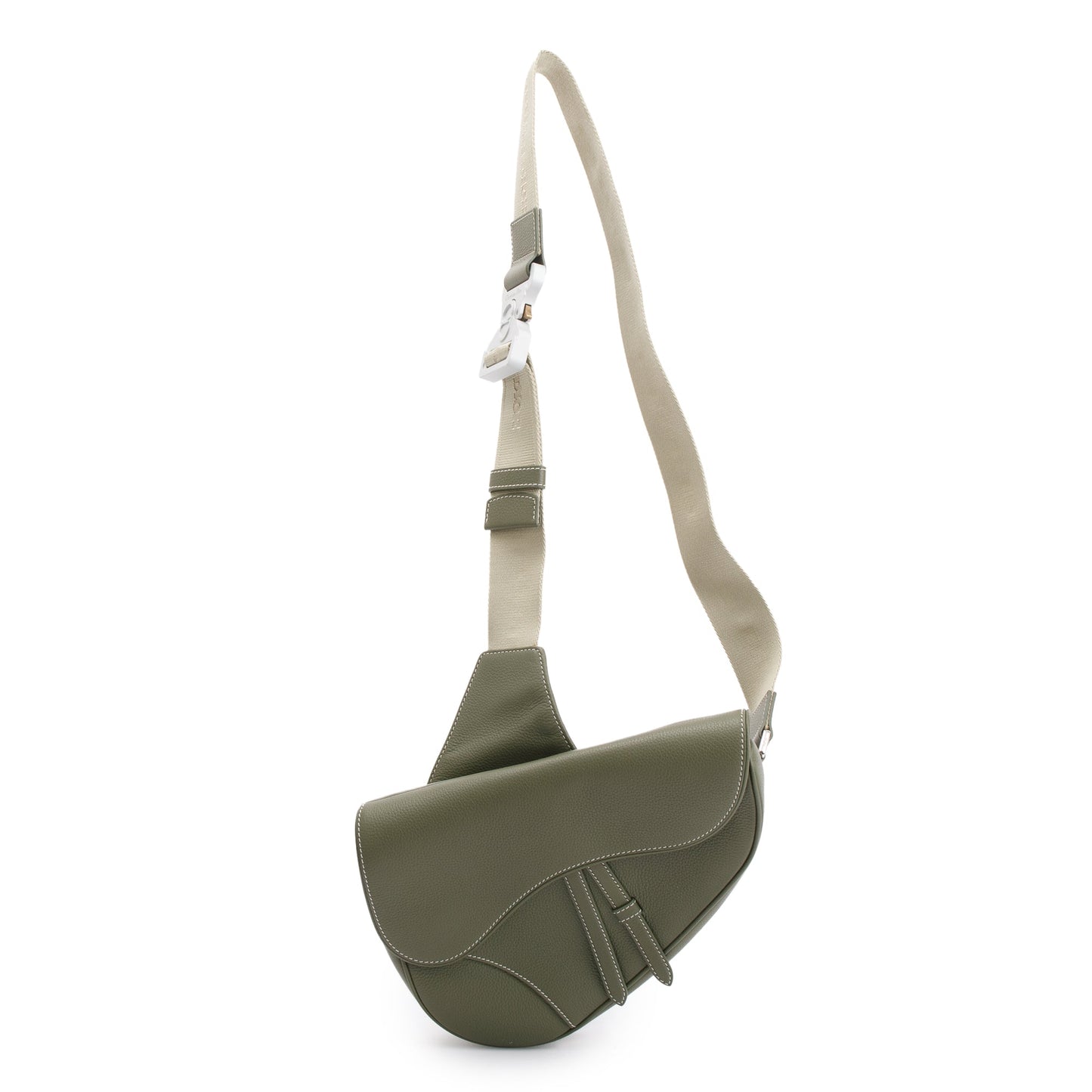 Dior Christian Saddle Bag Leather Green Travel Bag